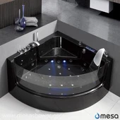 2017 Jednoduchý dizajn Čierny akrylový teplý Whirlpool Jetted Massage Kúpeľová vaňa