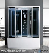 Obdĺžnikový kúpeľ a sprchový kút s masážou a parou